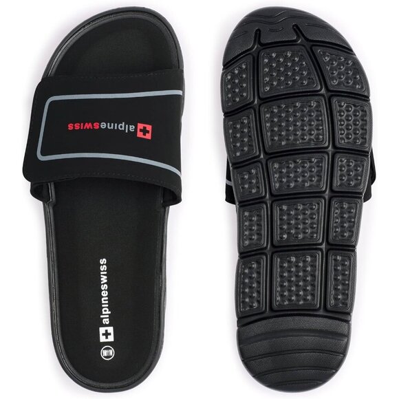 Men\'s Slide Sandals Black Arch Support Adjustable Strap Anti-Slip main image 5